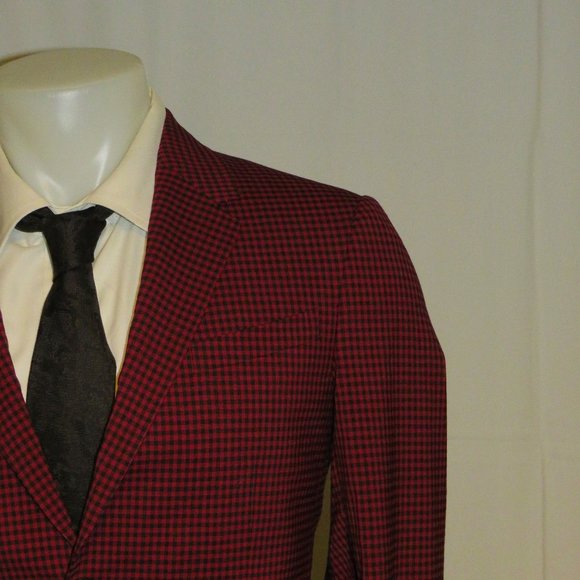 Valentino Other - Valentino Red Black Check Two Button Suit 36R NWT $2995